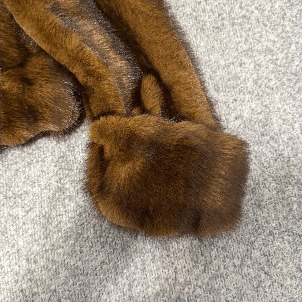 ZARA x Harry Lambert X Disney Cropped Faux Fur Jacket Brown Size Medium - Picture 5 of 10